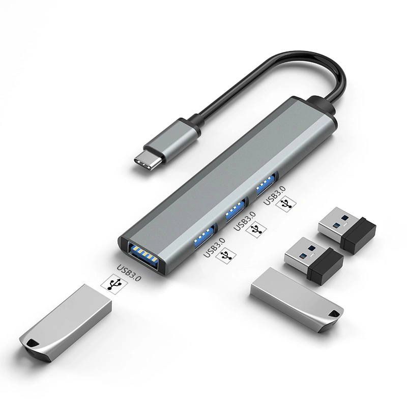 Anera High Speed Alloy Multi Type C 3.1 to 4 Port USB3.0 USB2.0 Hub Usbc 4port Hub for MacBook PRO Notebook