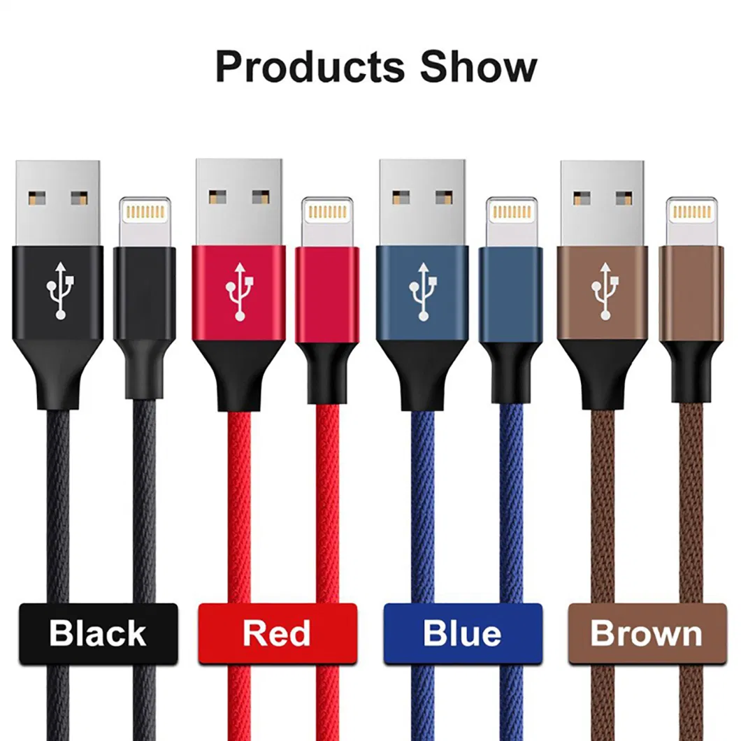 New Fabric Braided Fast Charging Lightning Cable for iPhone iPad Super Durable USB Data Cable for iPhone USB Cable Phone Accessories